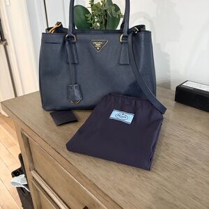 Prada Navy Saffiano Leather  Bag